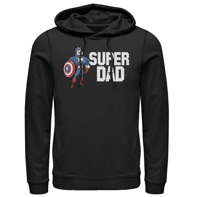 Mens Marvel Fathers Day Captain America Super Dad Portrait Hoodie Product Image