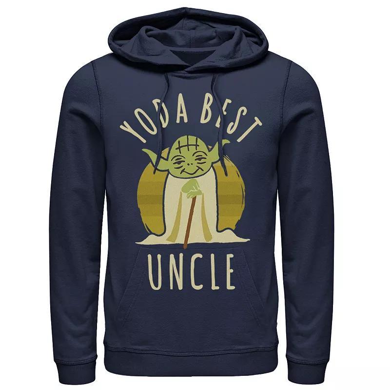 Mens Star Wars Yoda Best Uncle Cartoon Yoda Hoodie Blue Product Image