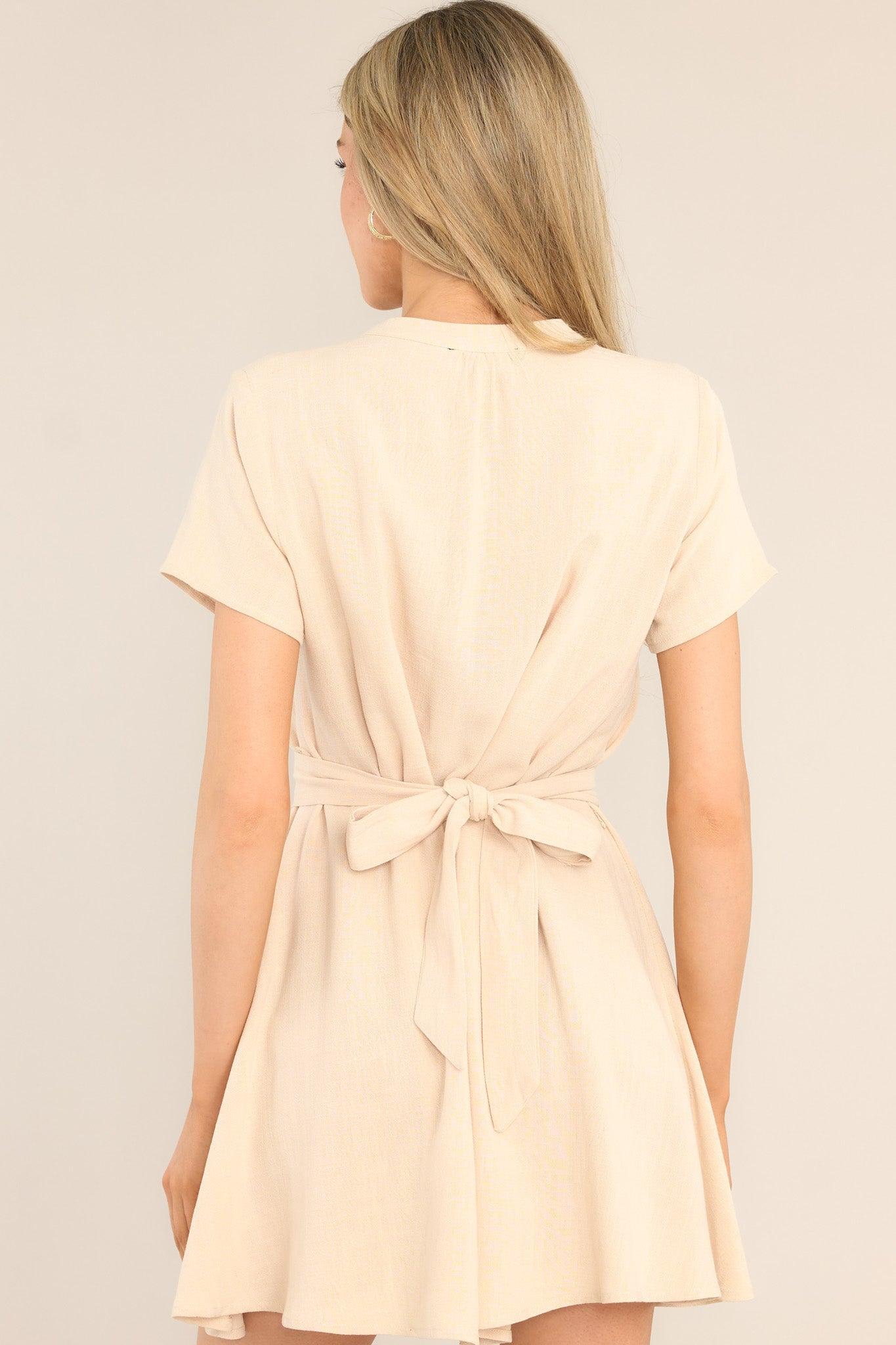 Riviera Romance Beige Mini Dress Product Image