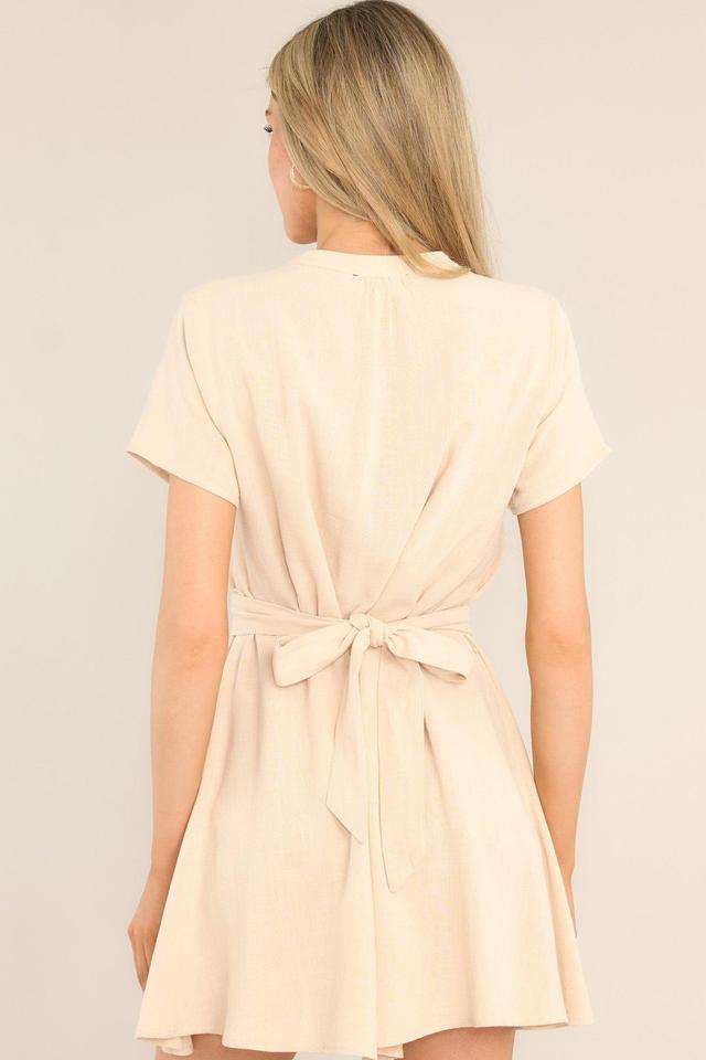 Riviera Romance Beige Mini Dress Product Image