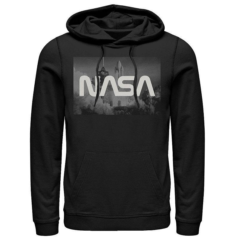 Mens NASA Space Shuttle Blast Off Text Over Lay Hoodie Product Image