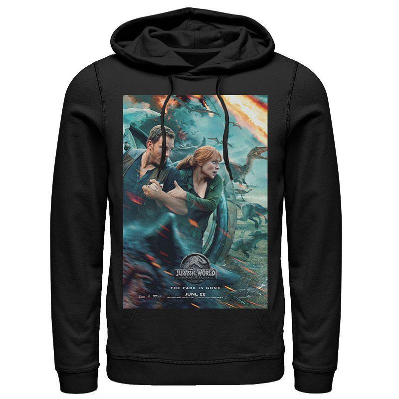 Mens Jurassic World Two Owen Claire Movie Poster Hoodie Med Grey Product Image