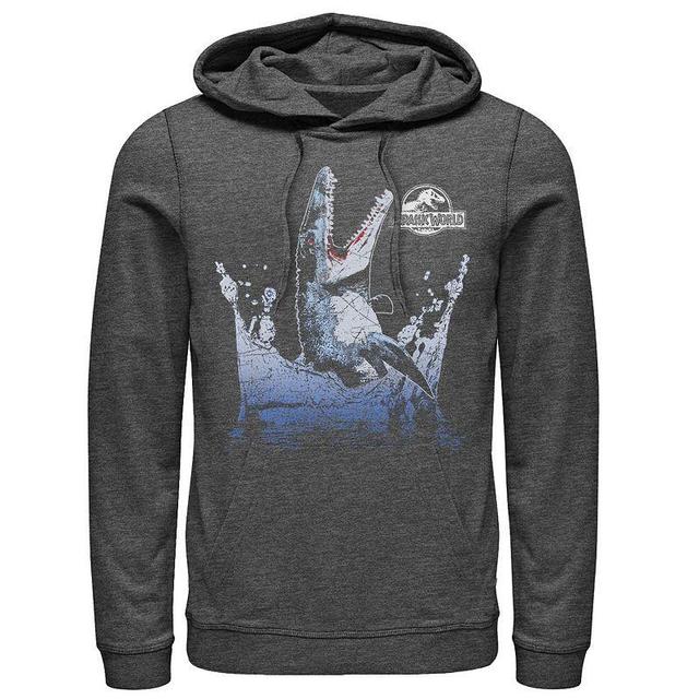 Mens Jurassic World Aquatic Dinosaur Splash Graphic Pullover Hoodie Blue Product Image