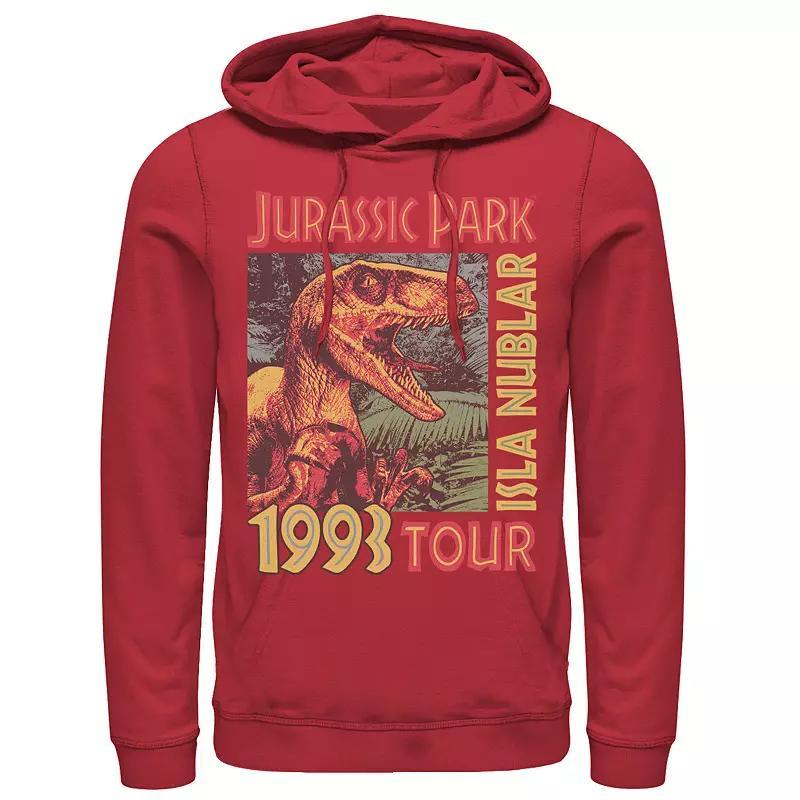 Mens Jurassic Park Isla Nublar 1993 Tour Poster Pullover Hoodie Blue Product Image