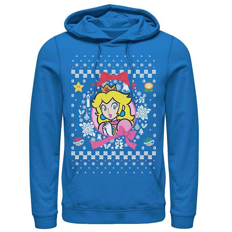 Mens Nintendo Super Mario Classic Ugly Christmas Peach Graphic Hoodie Product Image