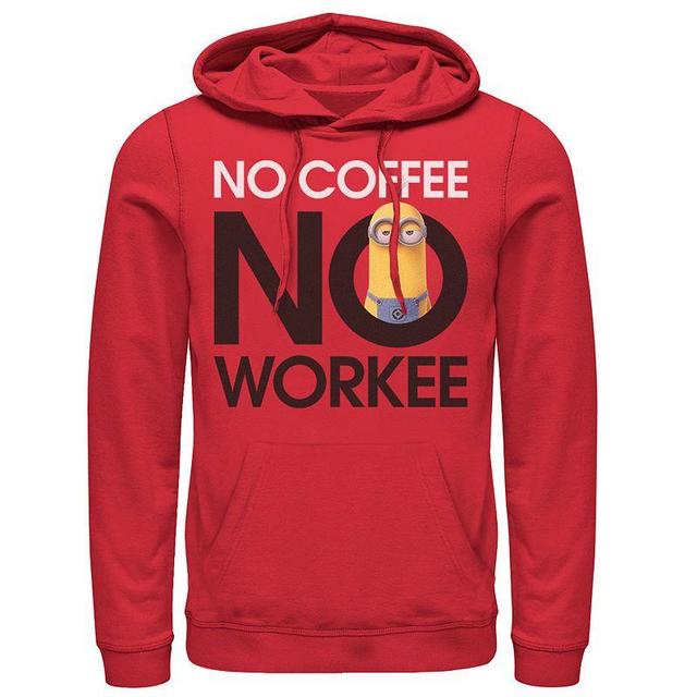 Mens Despicable Me Minions No Coffee No Workee Pullover Hoodie Product Image