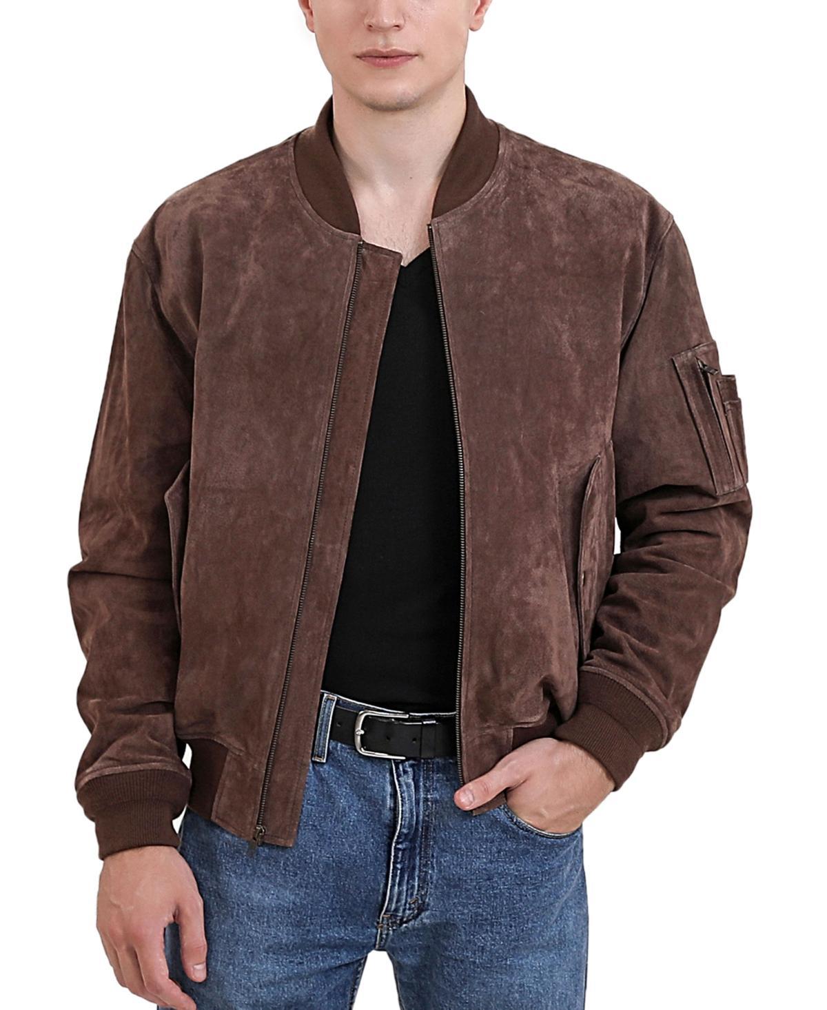 Landing Leathers Men Ma-1 Suede Leather Flight Bomber Jacket Product Image