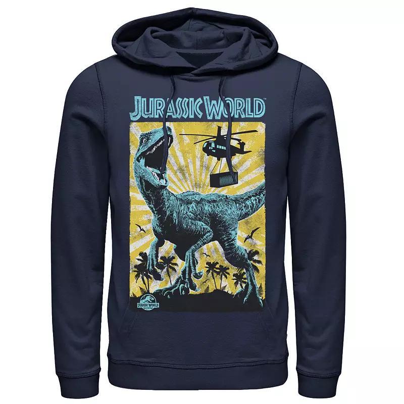 Mens Jurassic World T-Rex Color Pop Retro Poster Hoodie Grey Heather Product Image