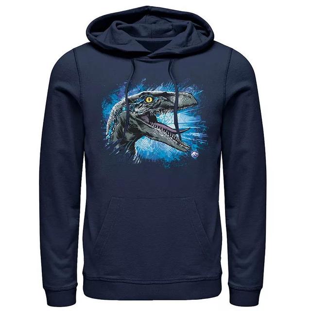 Mens Jurassic World Blue Raptor Splatter Hoodie Product Image