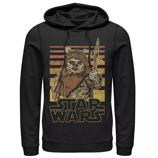 Mens Star Wars Wicket Retro Ewok Sunset Halftone Graphic Hoodie Product Image