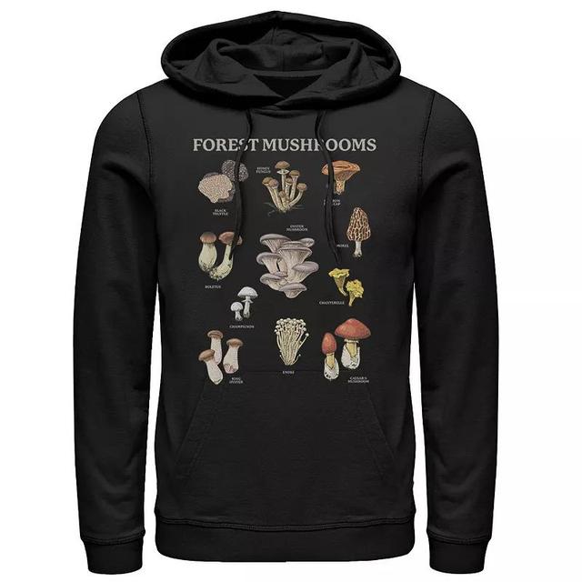 Mens Wild Forest Mushrooms Draws Hoodie Black Product Image