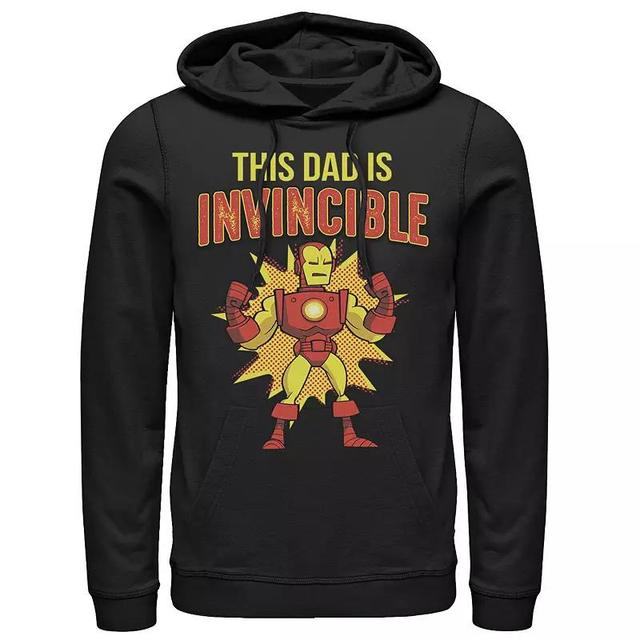 Mens Marvel Fathers Day Retro Iron Man This Dad Is Invincible Hoodie Product Image