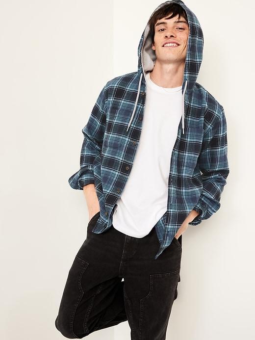 Hooded Flannel Shirt Product Image