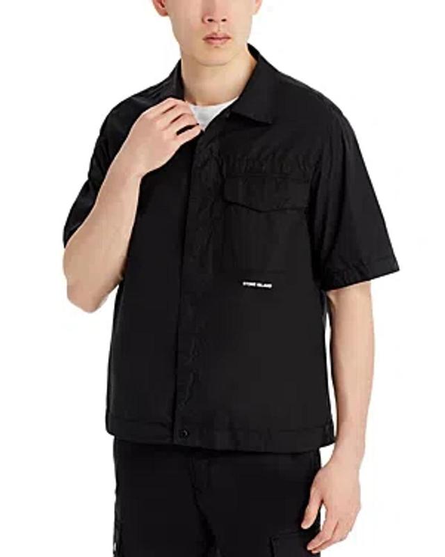 Cotton Shirt Jacket In Black Product Image