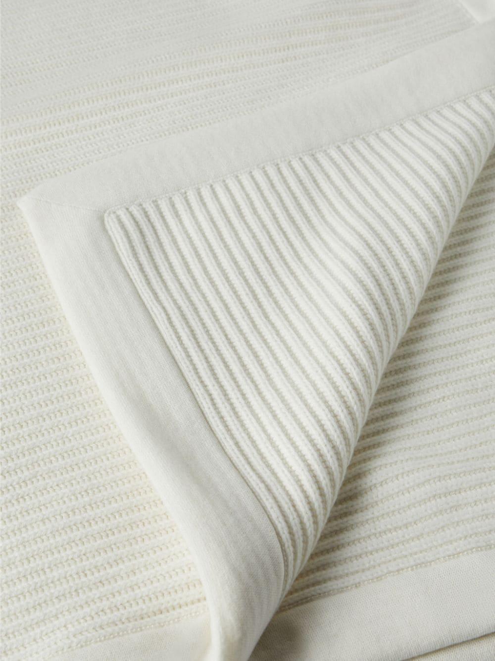 Cashmere Ribbed Blanket In Grey Product Image