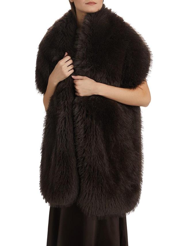 Womens Oversized Faux-Fur Stole Product Image