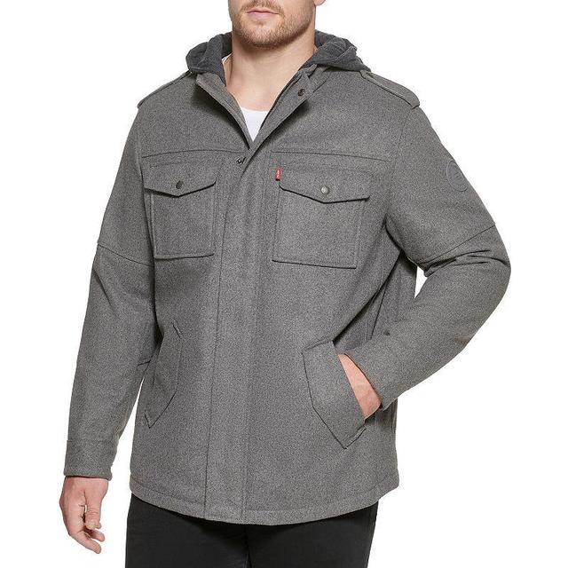 Big & Tall Levis Wool Blend Jacket with Hood, Mens Product Image