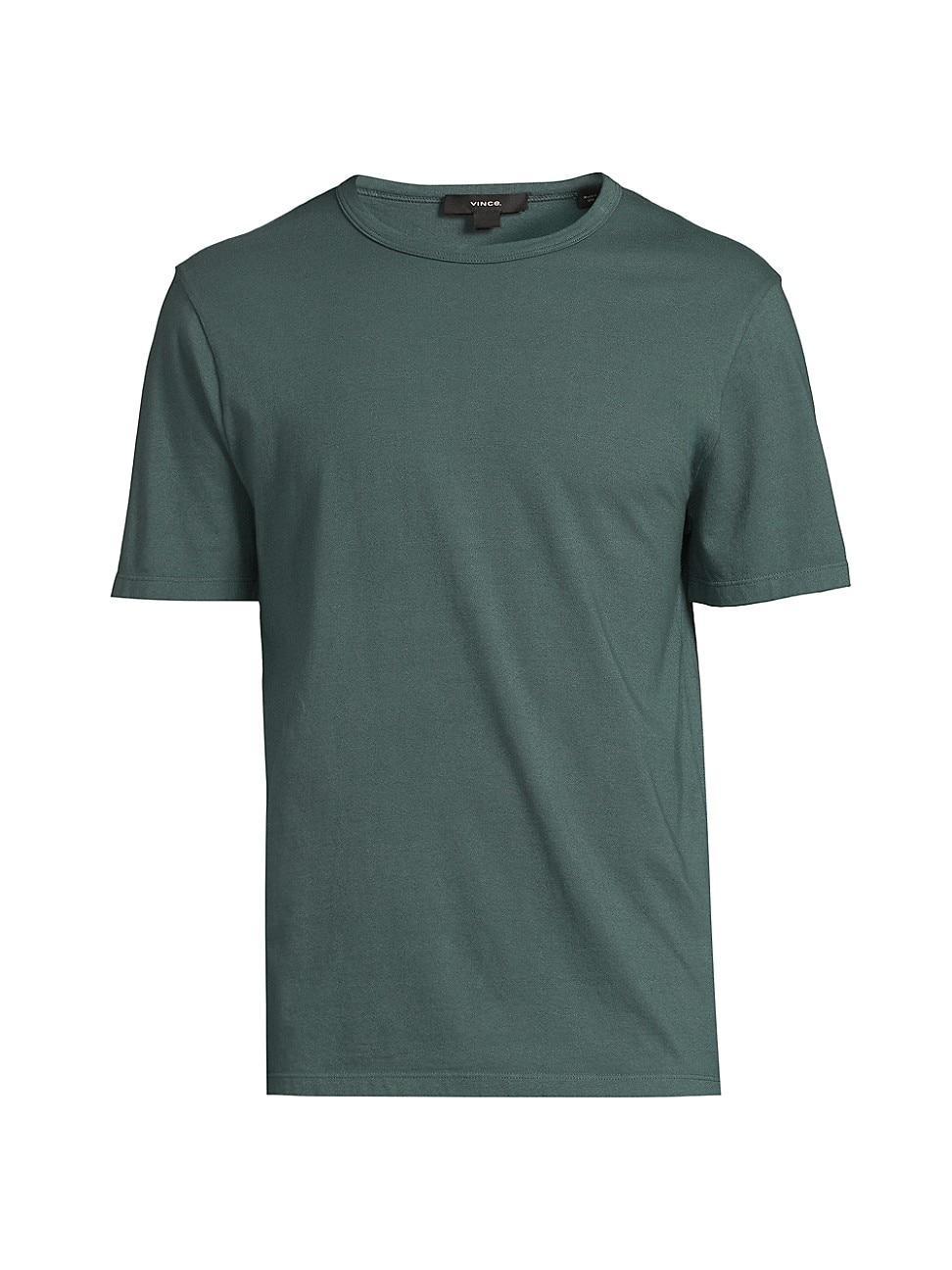 Vince Men's Garment-Dyed Crewneck T-Shirt - Size: MEDIUM - WASHED EVERGREEN Product Image