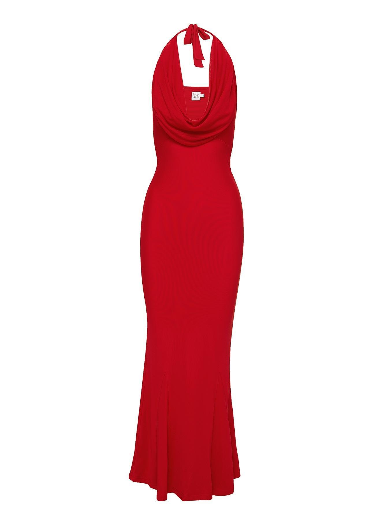 Allawah Halter Maxi Dress Red Product Image