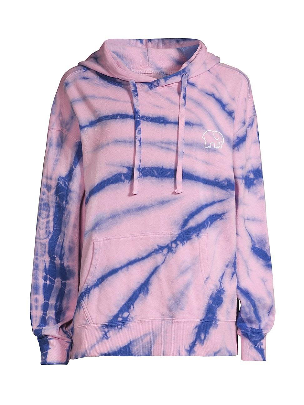 Womens Heritage Swirl Tie-Dyed Cotton Hoodie Product Image