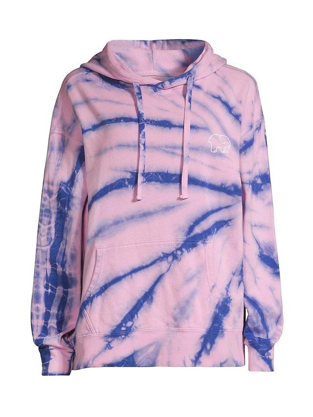 Womens Heritage Swirl Tie-Dyed Cotton Hoodie Product Image