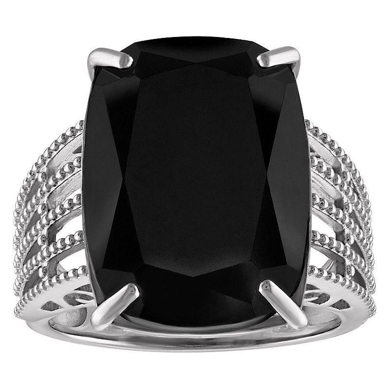 Tiara Sterling Silver Black Spinel Ring, Womens Product Image