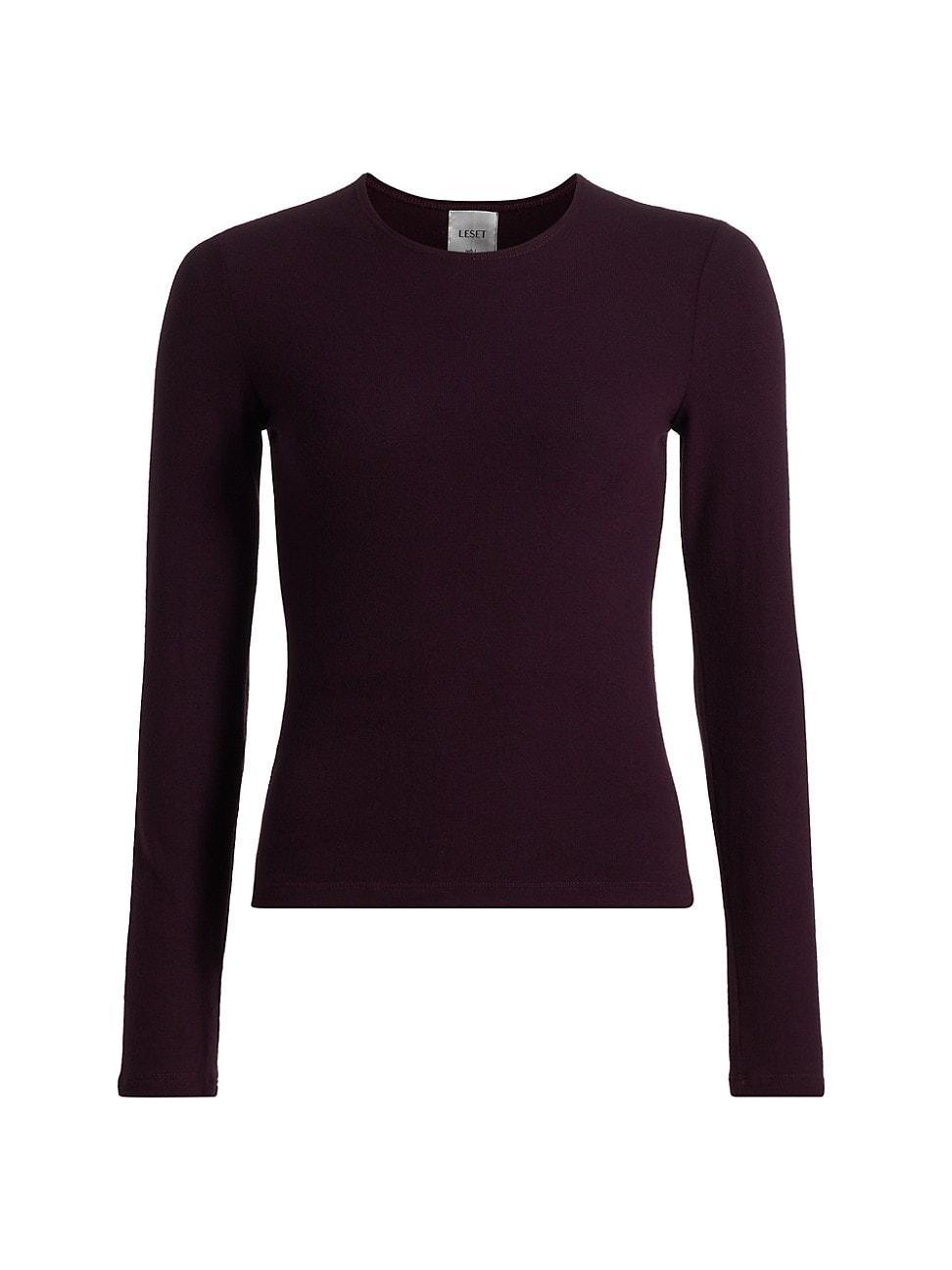 Womens Pointelle Long-Sleeve Top Product Image