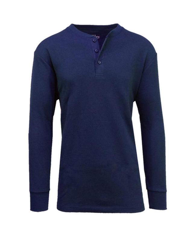 Galaxy By Harvic Mens Long Sleeve Thermal Henley Tee Product Image