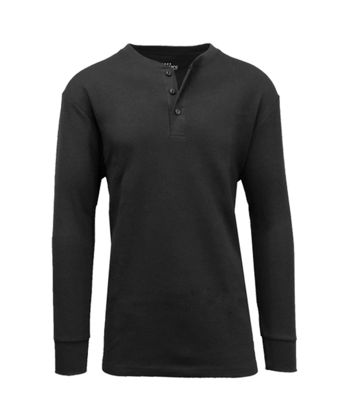 Galaxy By Harvic Mens Long Sleeve Thermal Henley Tee Product Image