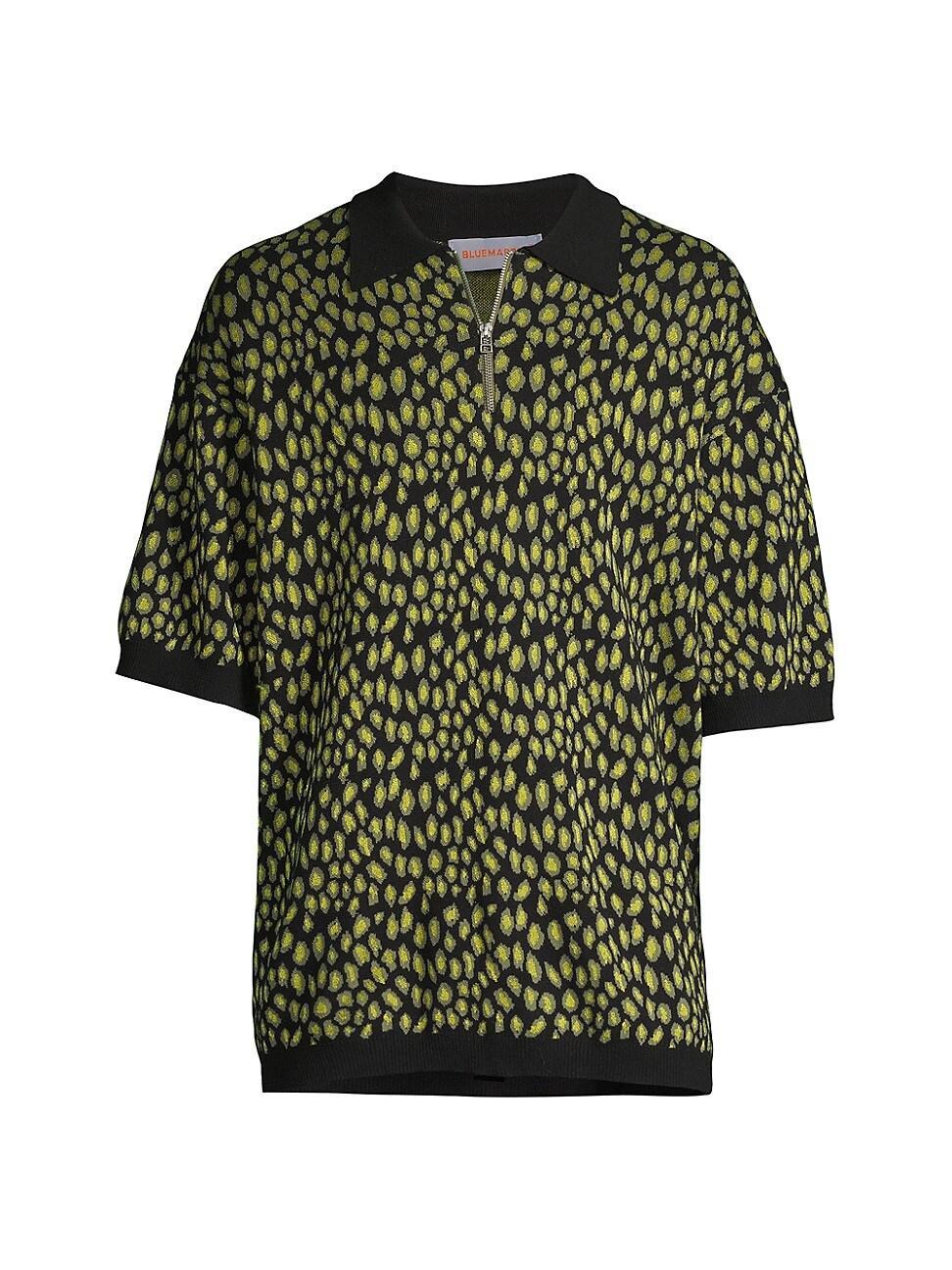 Mens Leopard Jacquard Polo Shirt Product Image