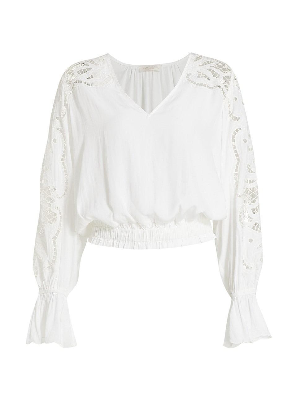 Womens Aurelie Lace Sleeve Blouse Product Image