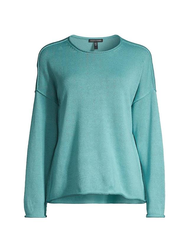 Eileen Fisher Boxy Rib Organic Cotton Blend Sweater Product Image