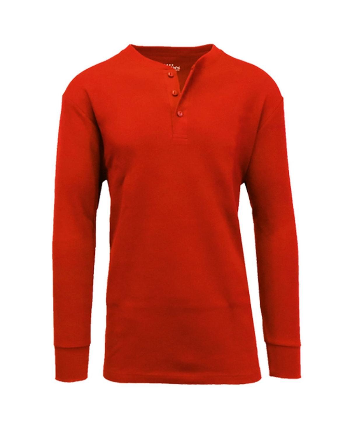 Galaxy By Harvic Mens Long Sleeve Thermal Henley Tee Product Image