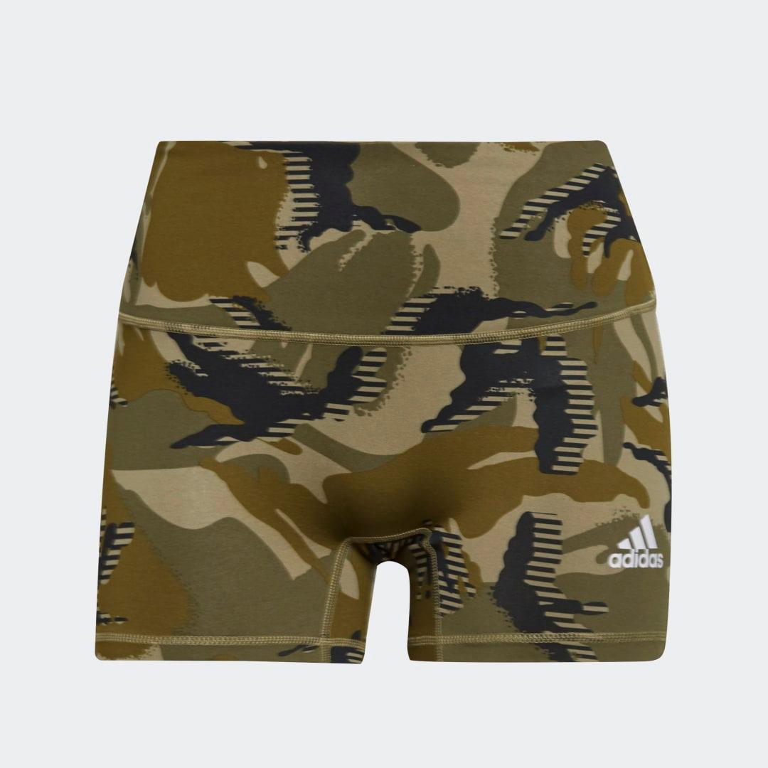 adidas 4-Inch Camo Short Tights Orbit Green L Womens product image