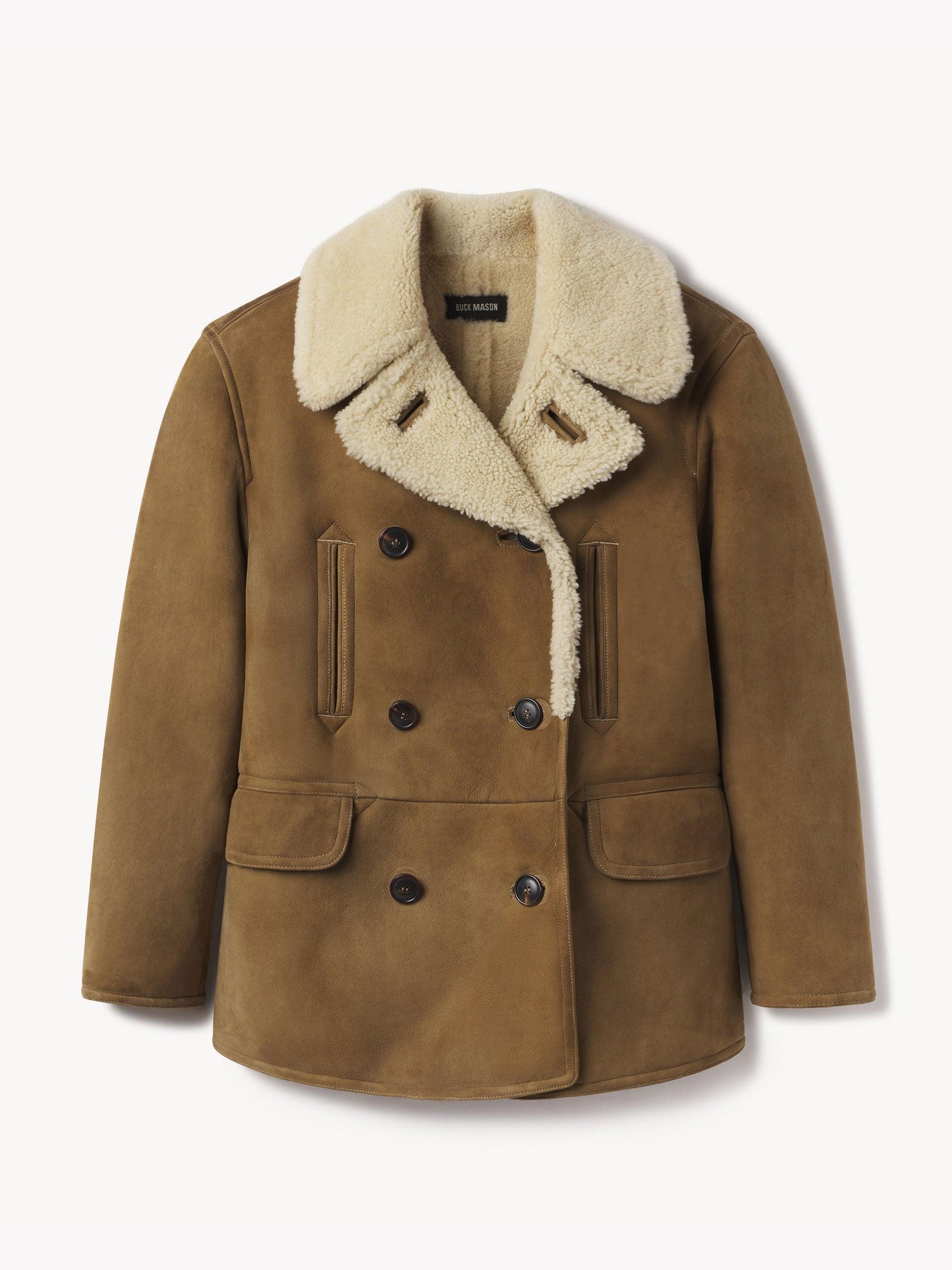 Bronze Brown Roper Shearling Peacoat Product Image