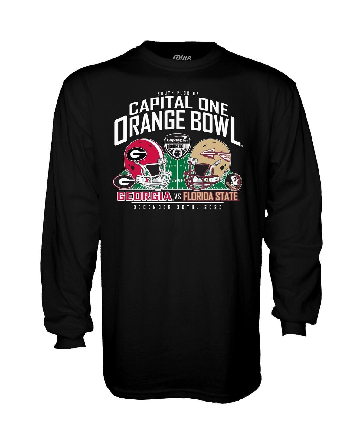 Mens Blue 84 Black Florida State Seminoles Vs. Georgia Bulldogs 2023 Orange Bowl Matchup Long Sleeve T-shirt Product Image