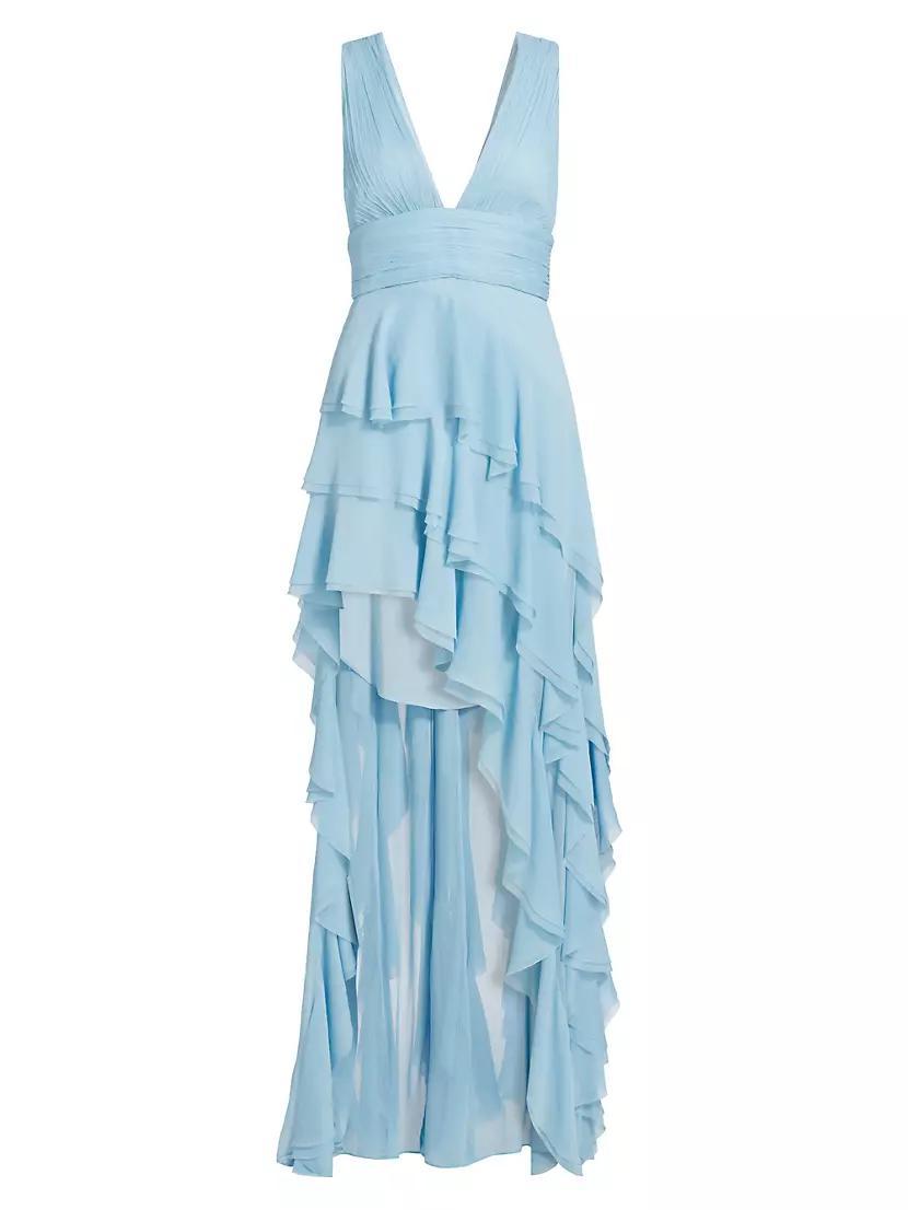 Holly Asymmetric Ruffled Maxi Dress Product Image