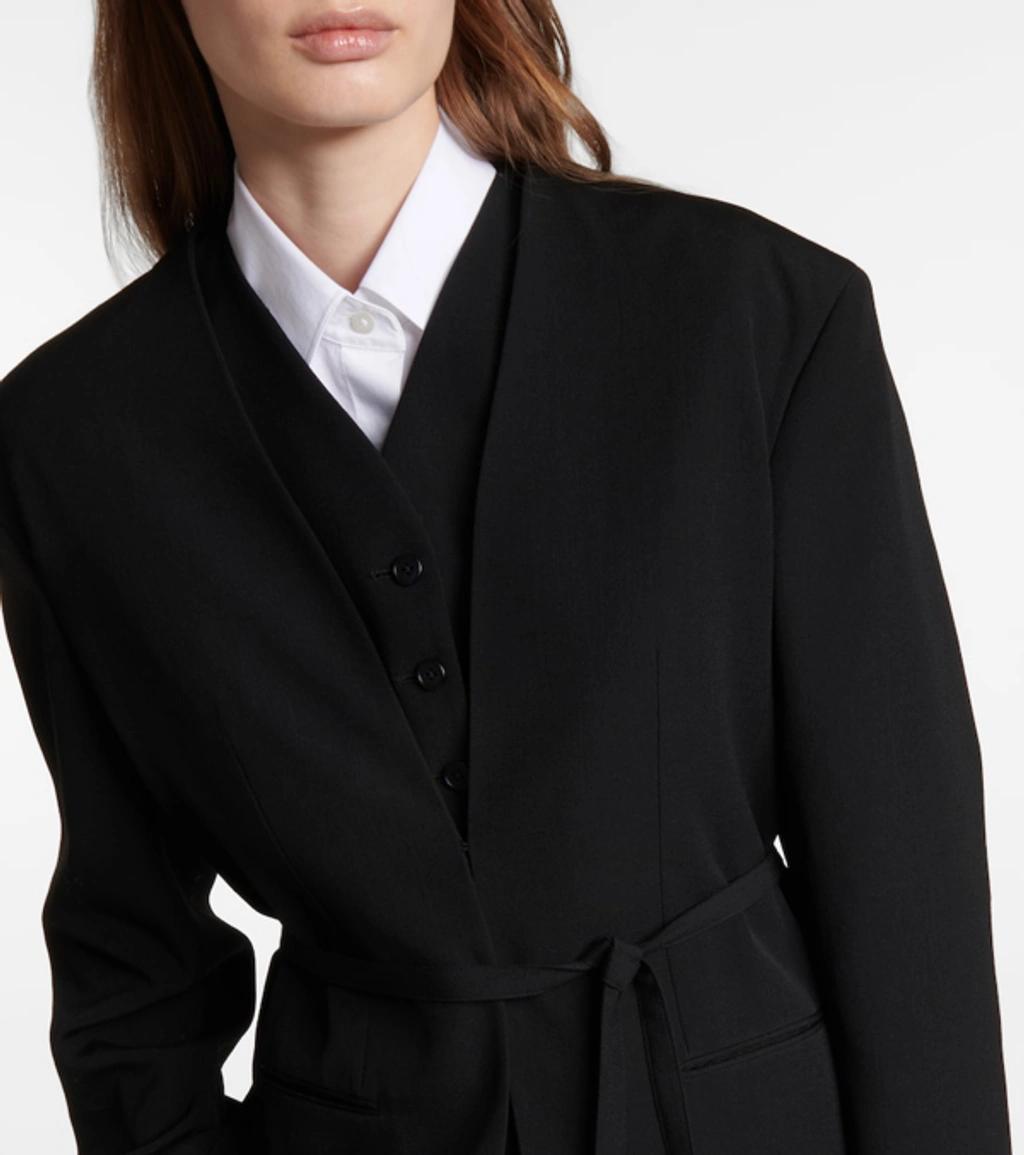 THE ROW Clio Wool Wrap Coat In Black Product Image