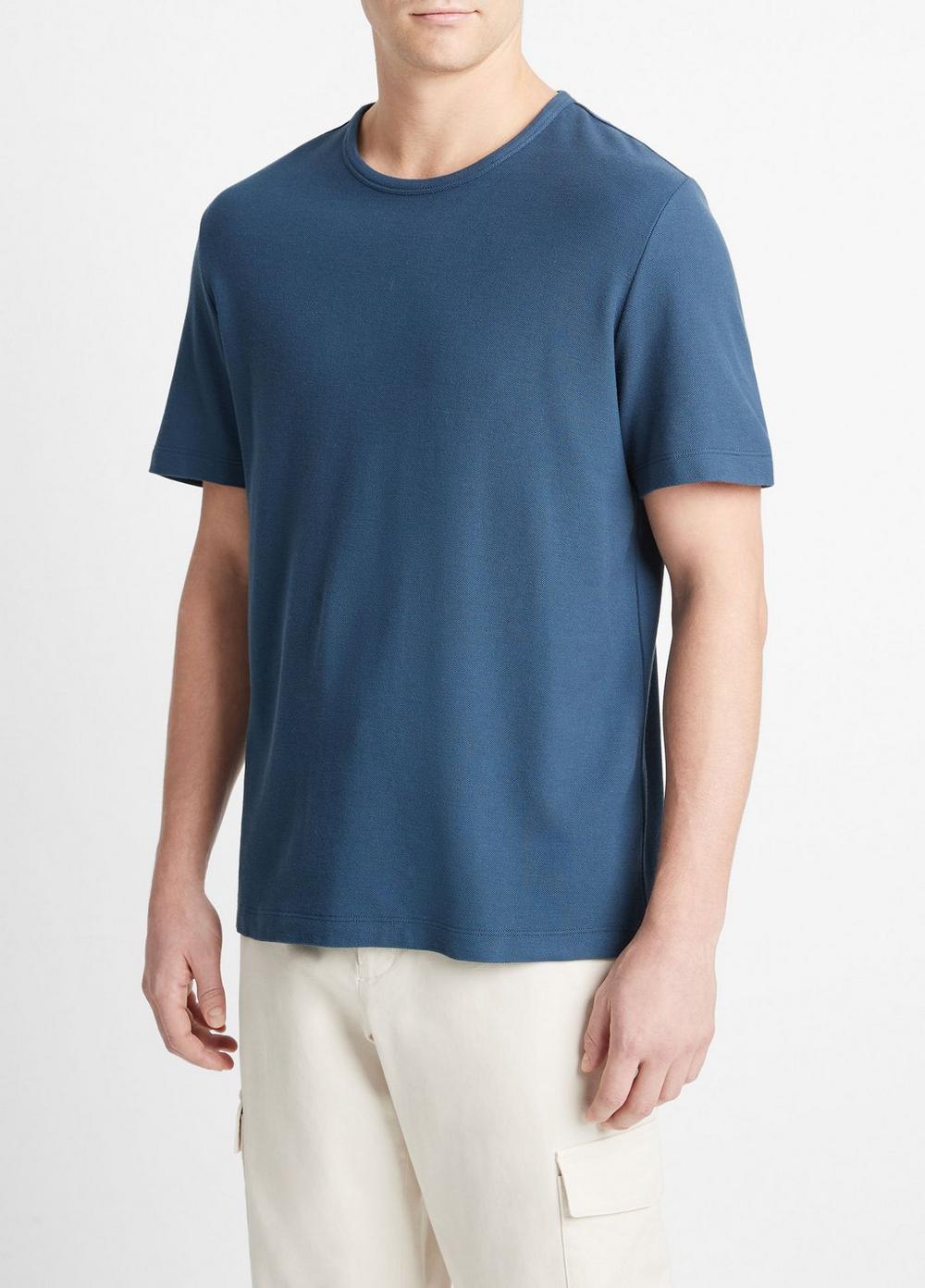 Pima Cotton Piqué Crew Neck T-Shirt Product Image