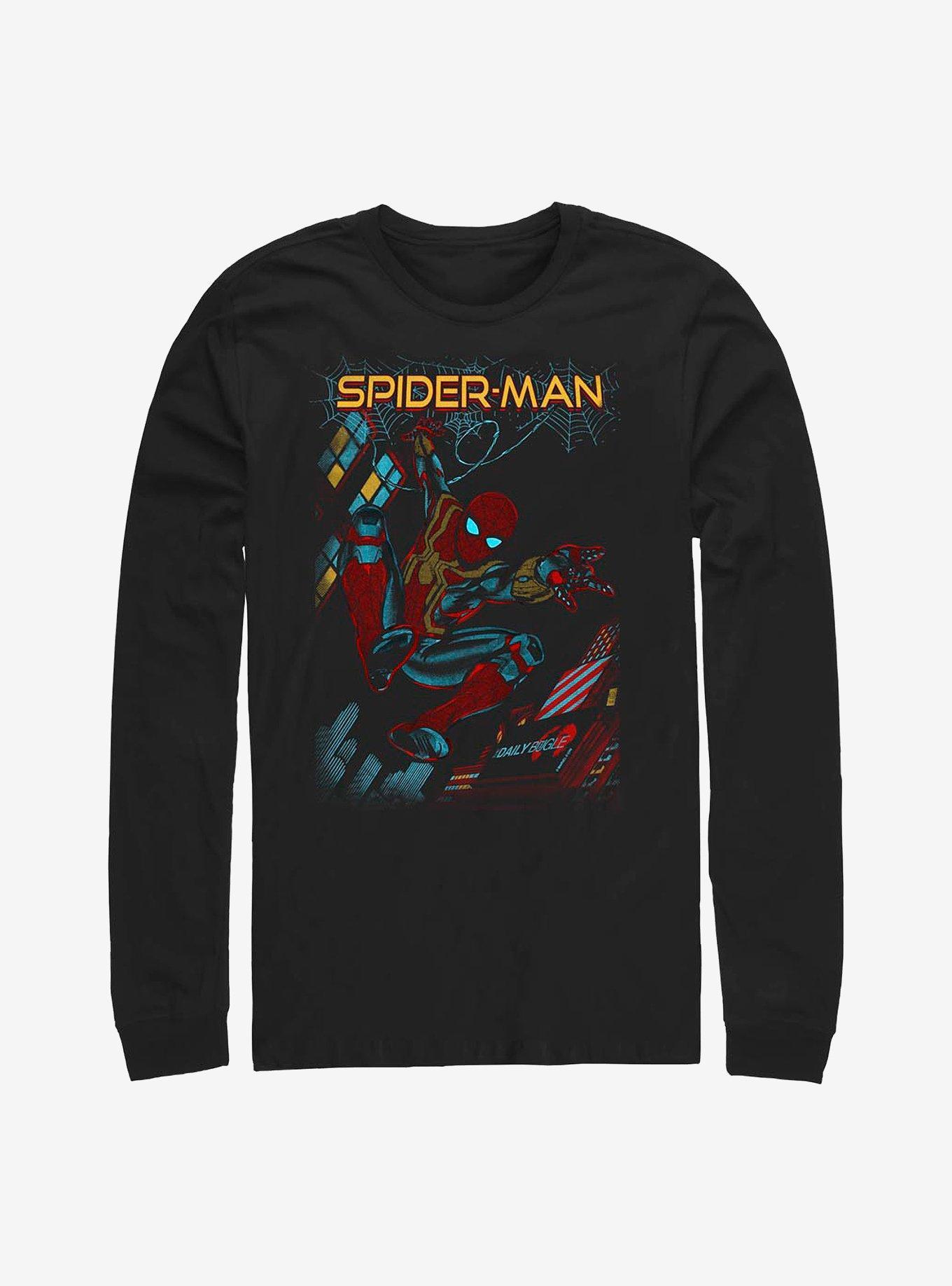 Marvel Spider-Man Slinging Cover Long-Sleeve T-Shirt Product Image