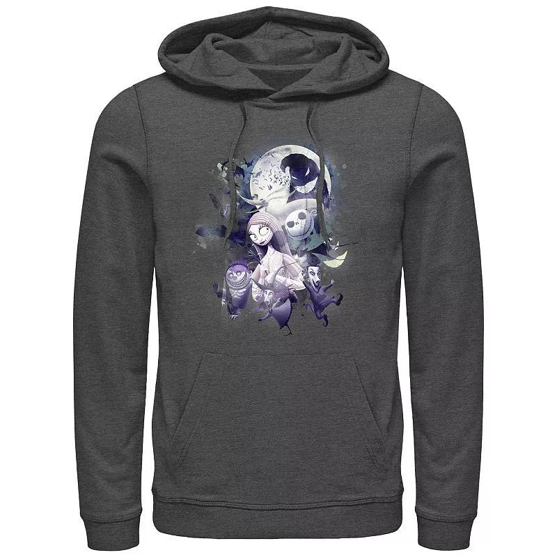 Disneys The Nightmare Before Christmas Glowy Full Moon Mens Graphic Hoodie Grey Heather Product Image