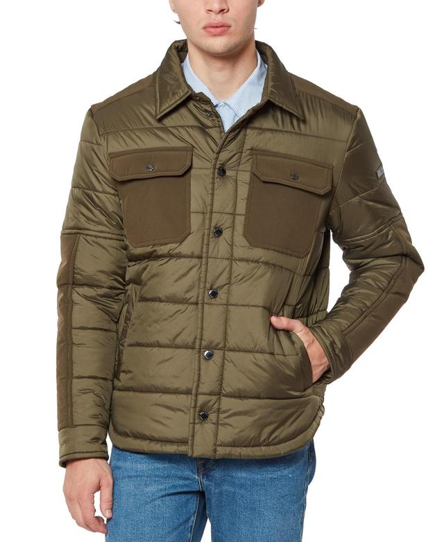 Vince Camuto Mens Mid Weight Quilt Mix Media Jacket Product Image