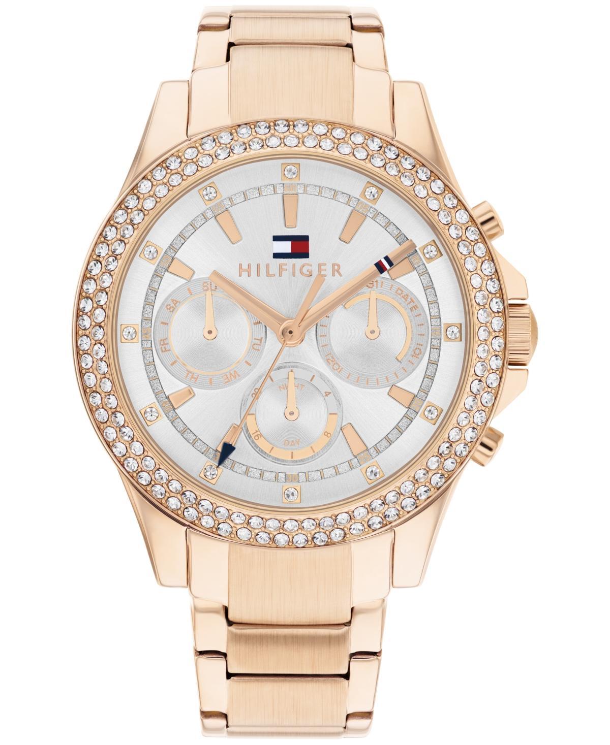 Tommy Hilfiger Womens Multifunction Carnation Gold-Tone Stainless Steel Watch 38mm Product Image