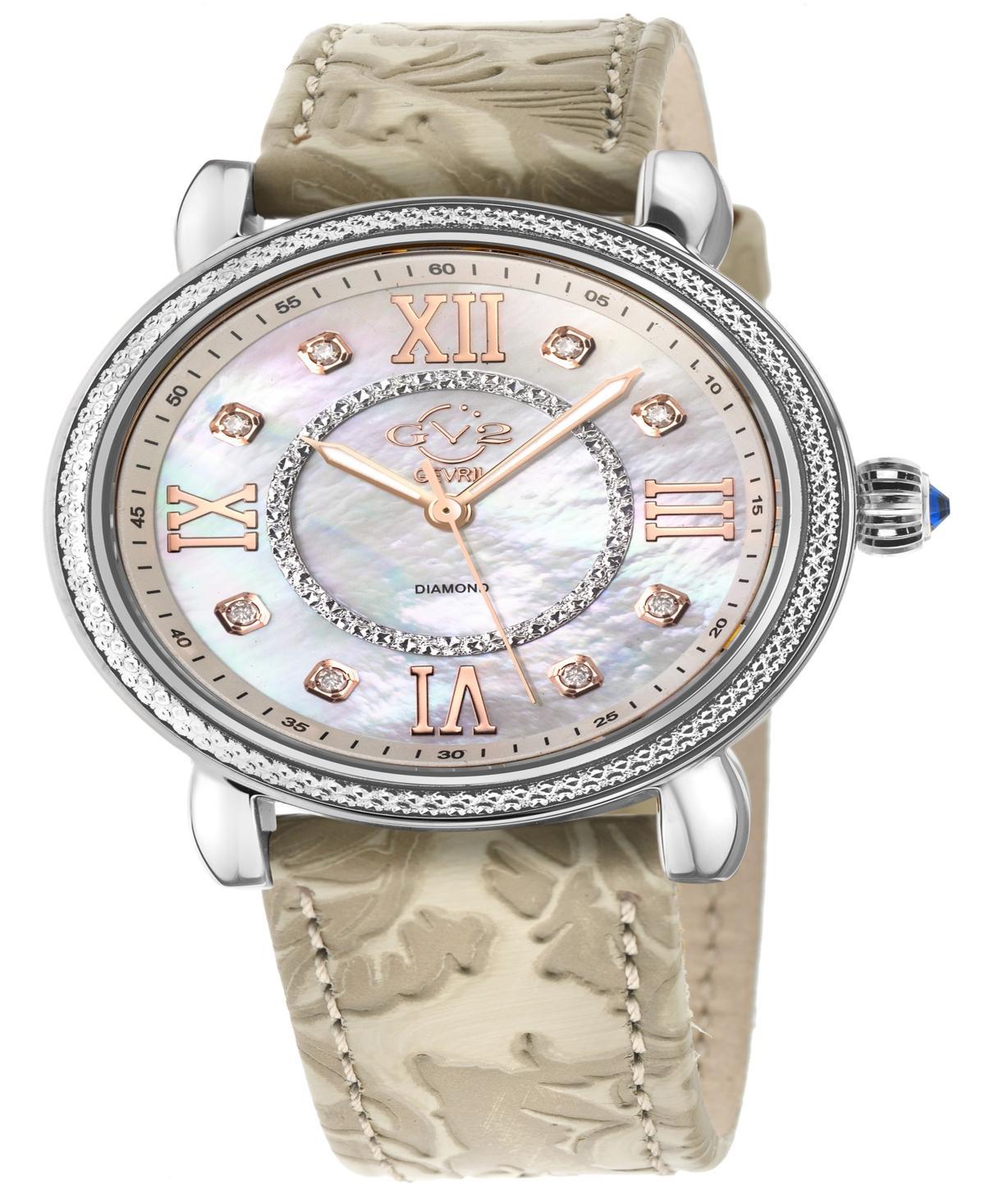 GV2 by Gevril Womens Marsala Cream Leather Watch 37mm Product Image