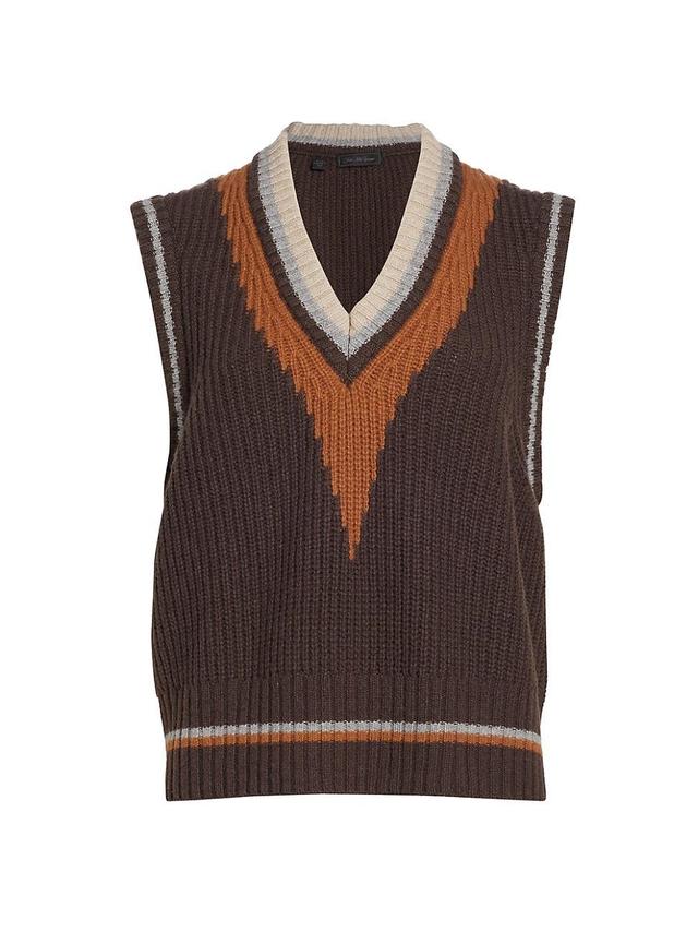 Womens Colorblocked Wool-Blend Sweater Vest Product Image