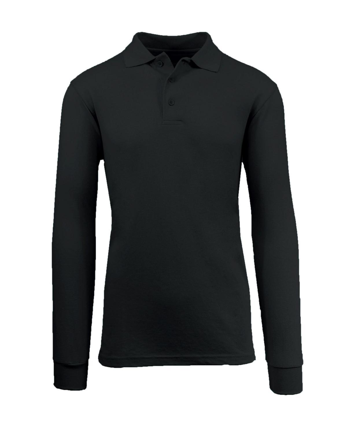 Galaxy By Harvic Mens Long Sleeve Pique Polo Shirt Product Image