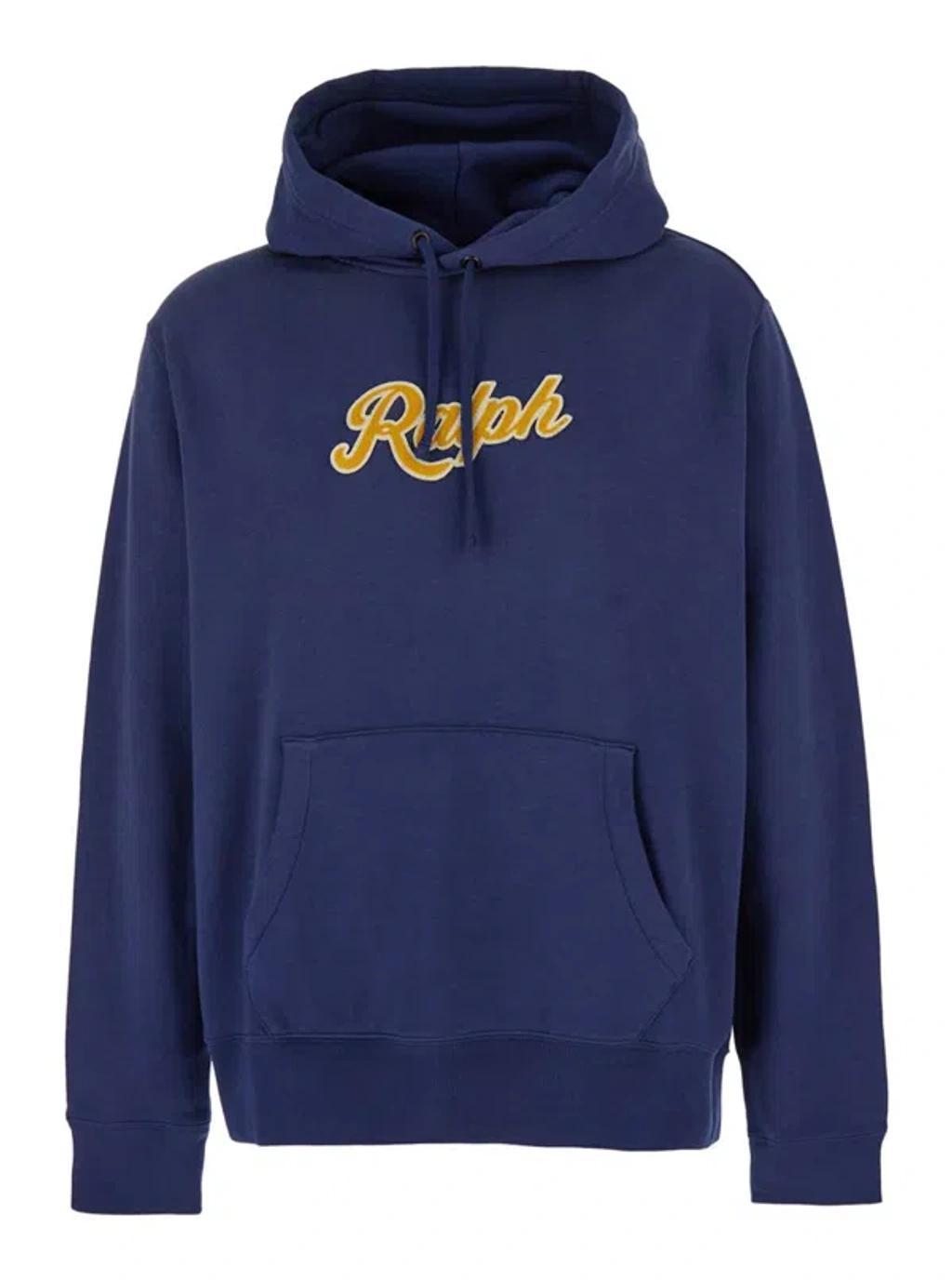 POLO RALPH LAUREN Cotton-blend Logo Hoodie In Blue Product Image