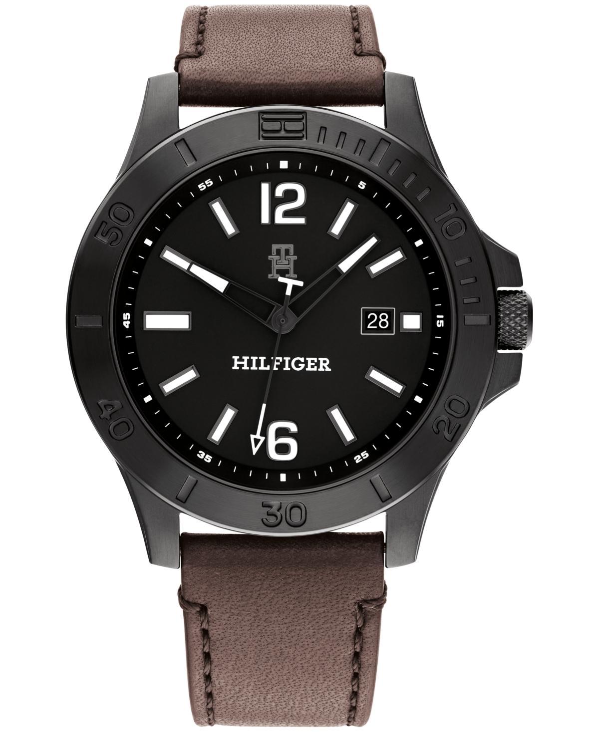 Tommy Hilfiger Men's Casual Watch with Dark Brown Strap Product Image