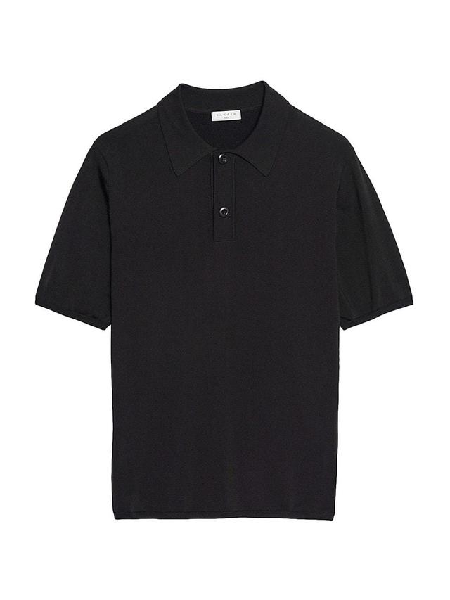 Mens Short-Sleeve Knitted Polo Shirt Product Image