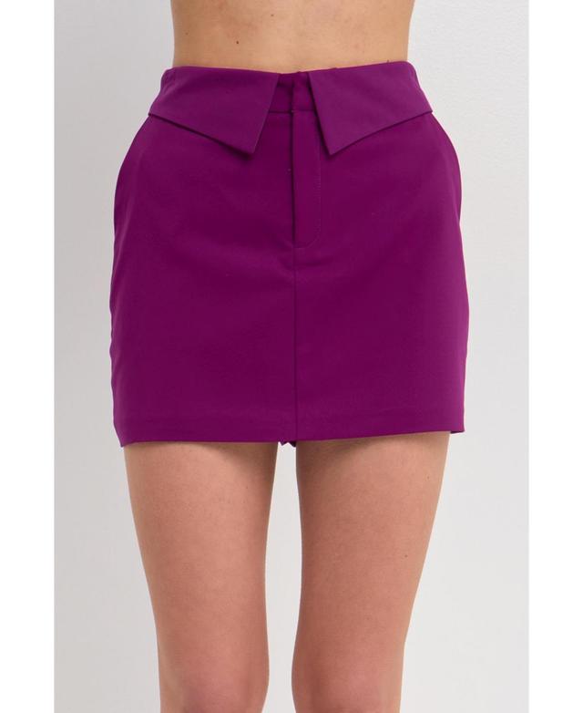 endless rose Womens Fold Waist Mini Skort Product Image